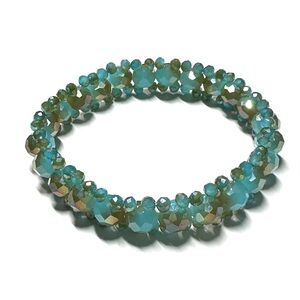 Chic Crystal Bracelet - Aqua and Gold